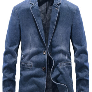 Men's Denim Jacket Loose Fit Suit Blazer Hybrid Casual