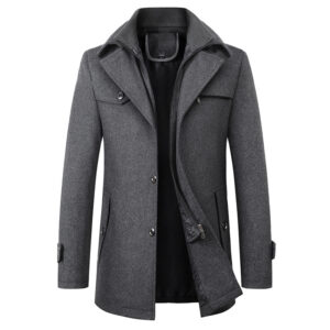 Men's Wool Coat Windbreaker Business Casual Winter Overcoat