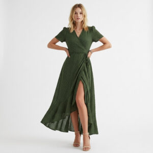Women's Boho Floral Wrap Maxi Dress V-Neck Summer Casual