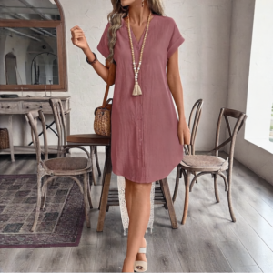Women's Casual Cotton Dress Loose Fit Floral Summer