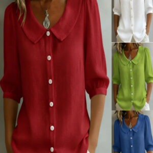 Women's Short Sleeve Linen Shirt